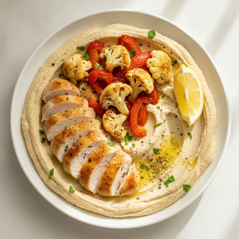 Hummus Platter with Roasted Vegetables