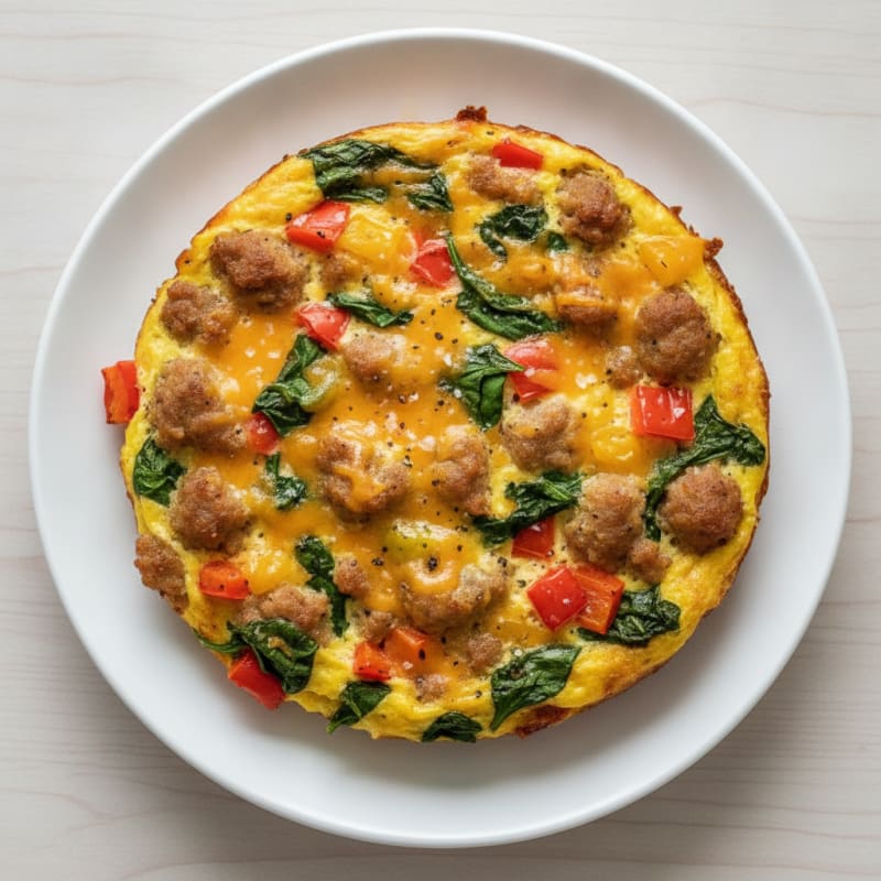 Sausage and Cheddar Egg Bake