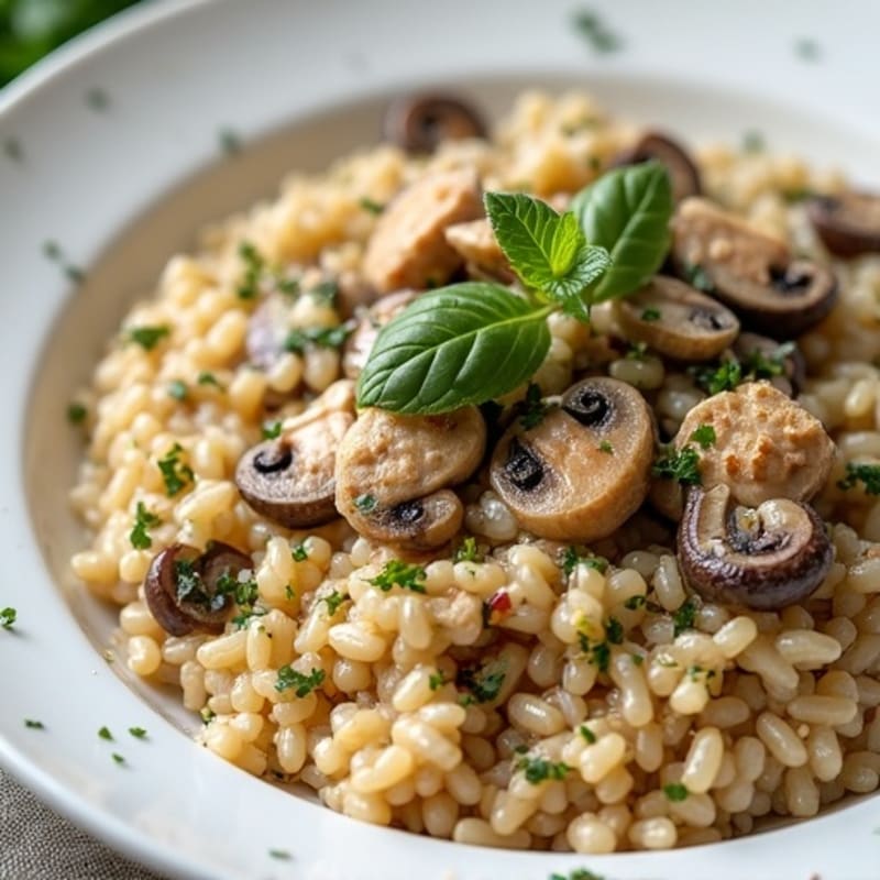 Healthy Creamy Mushroom Risotto
