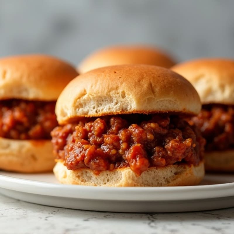 Saucy Lean Ground Beef Sloppy Joe Sliders on Whole Grain Buns