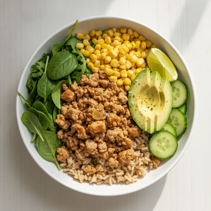 Ground Turkey and Avocado Rice Bowl