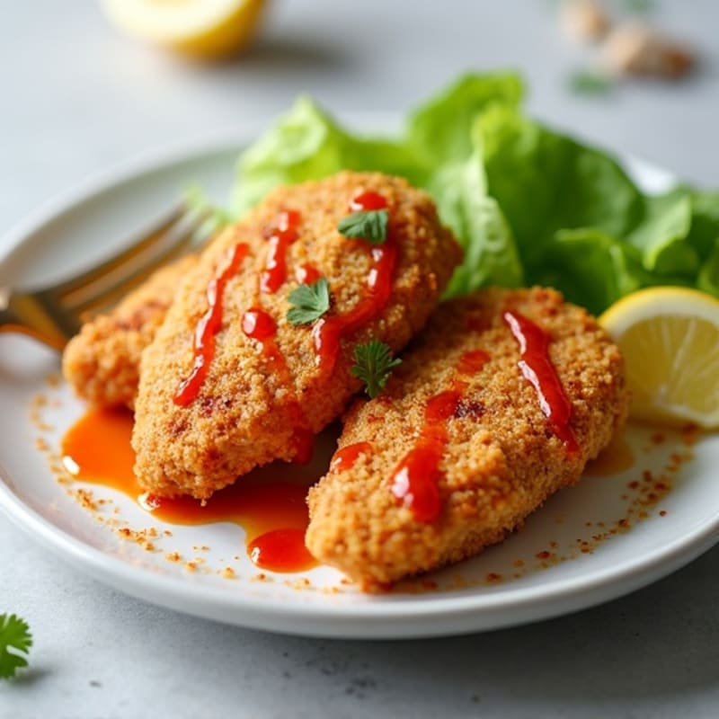 Crispy Baked Ginger-Garlic Chicken with Sweet Chili Sauce