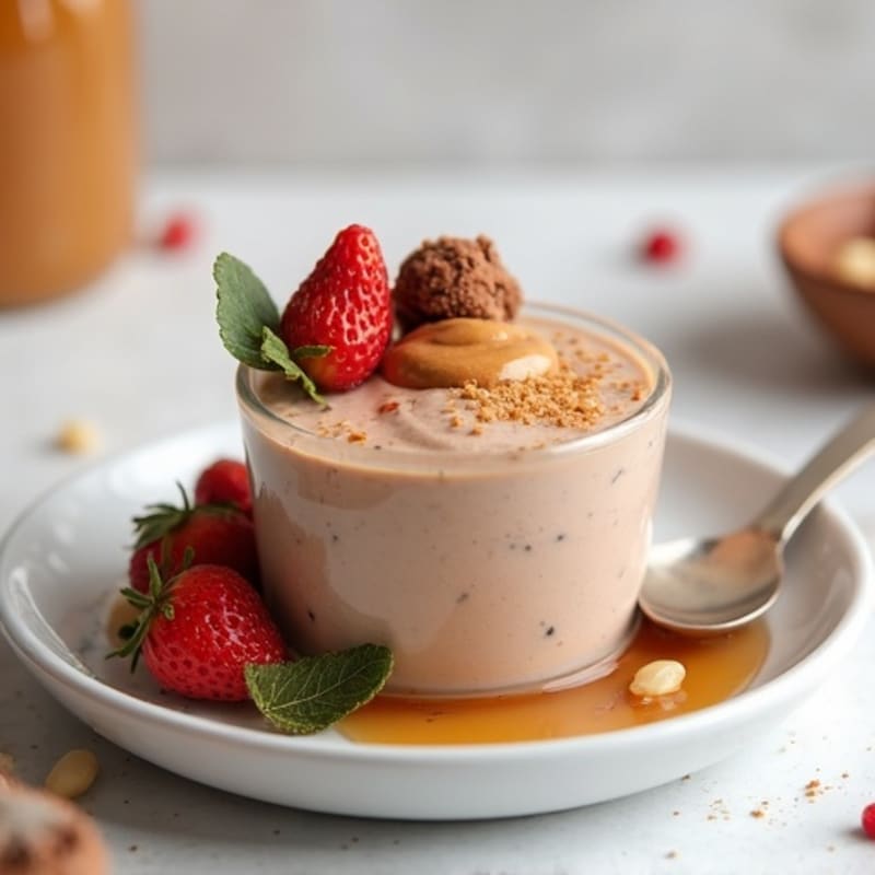 Greek Yogurt Protein Mousse with Cocoa and Peanut Butter
