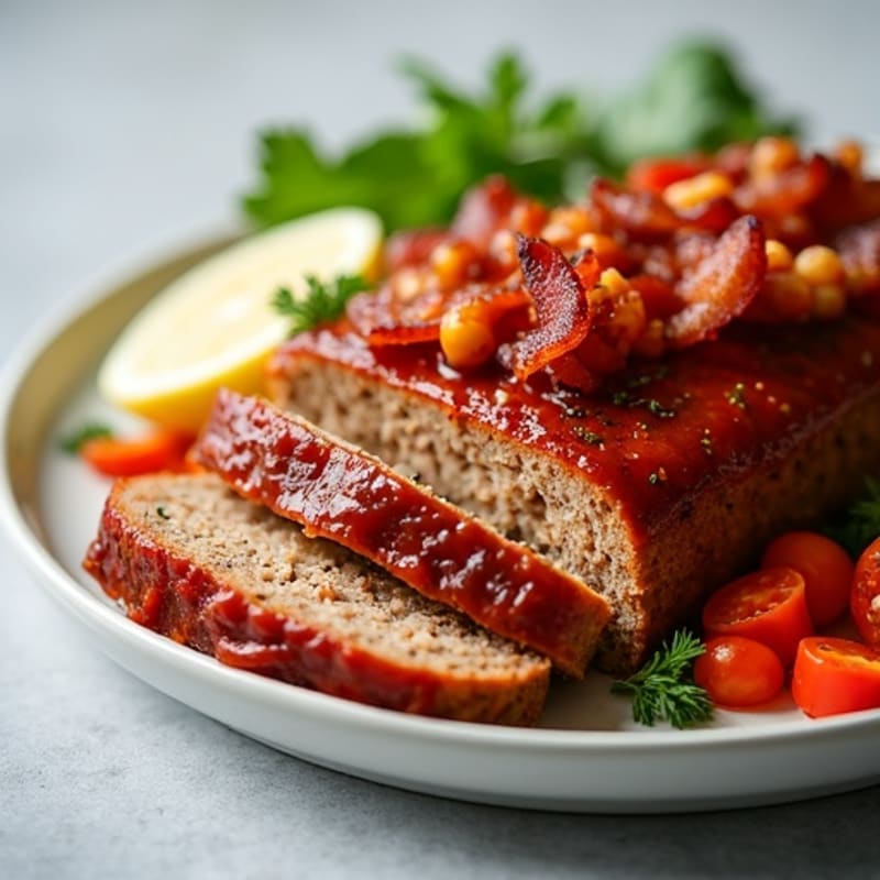 Lean Turkey BBQ Meatloaf with Crispy Bacon