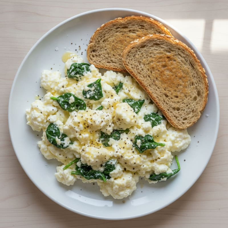 Fluffy Cottage Cheese Egg White Scramble