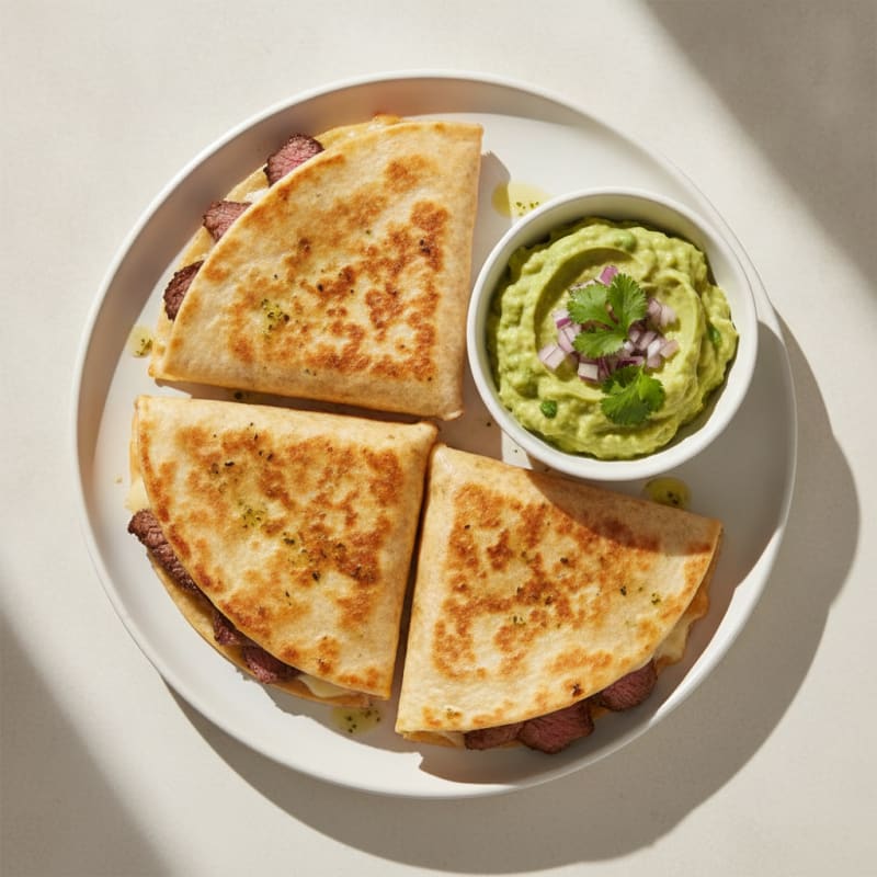 Carne Asada Quesadillas with Guacamole