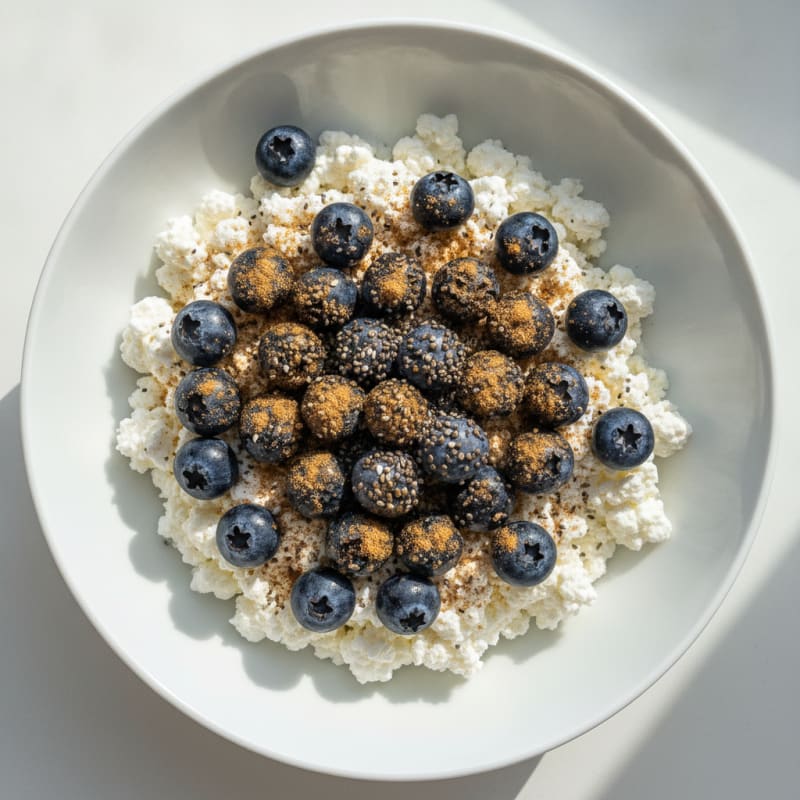 Cottage Cheese Berry Bowl with Chia Seeds