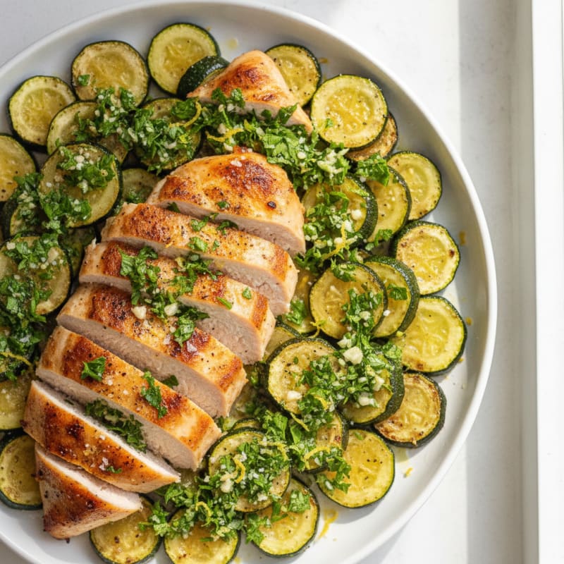Roasted Zucchini with Lemon-Herb Gremolata