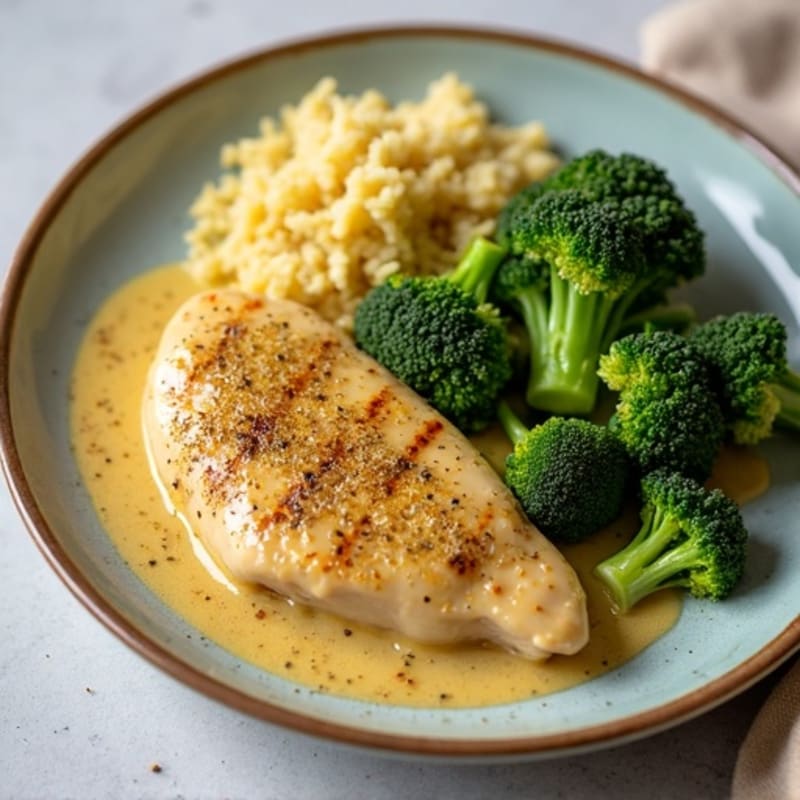 Creamy Spiced Coconut Chicken with Roasted Broccoli