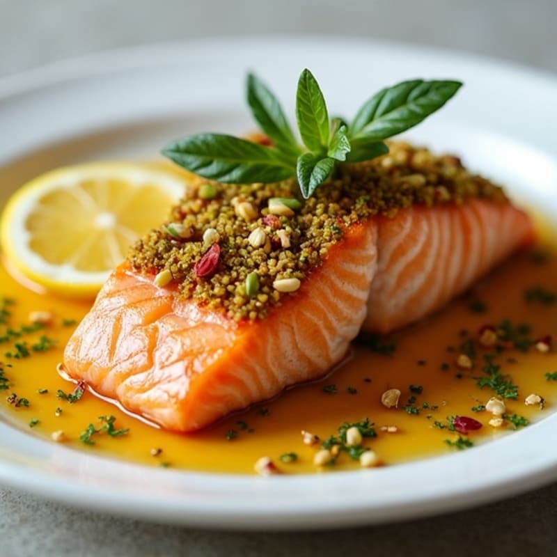 Crispy Pistachio-Crusted Salmon with Citrus-Ginger Glaze