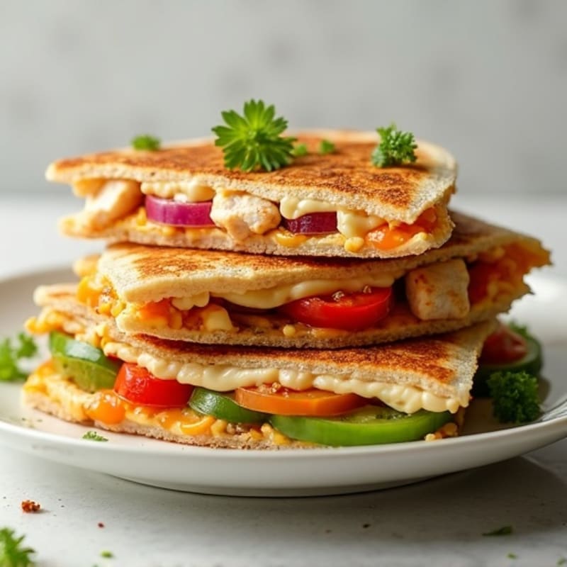 Crispy Chicken and Veggie Whole Wheat Quesadilla