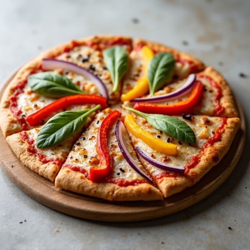 Crispy Whole Wheat Chicken & Roasted Vegetable Pizza