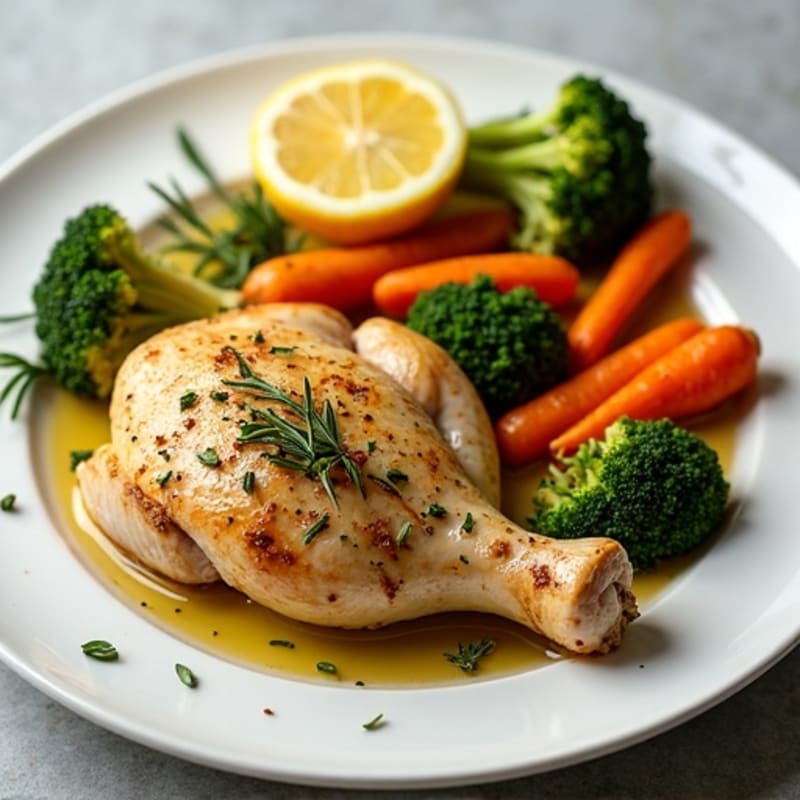 Lemon-Herb Roasted Chicken with Crispy Roasted Vegetables