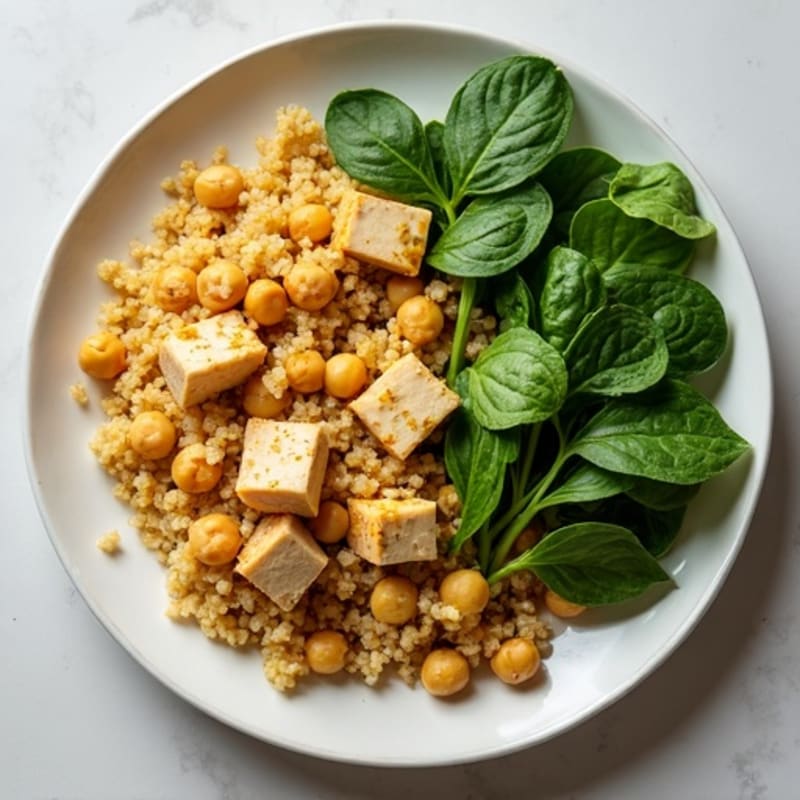 Creamy Chickpea and Quinoa Skillet with Leafy Greens