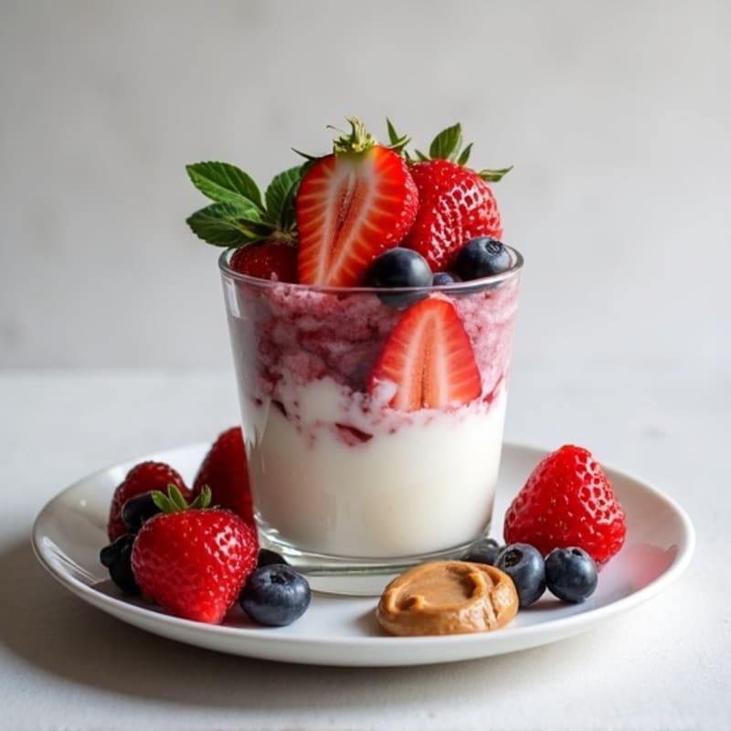 Greek Yogurt Protein Parfait with Mixed Berries and Almond Butter
