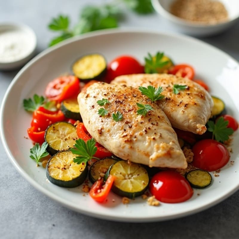 Coconut Cream Chicken with Roasted Vegetables