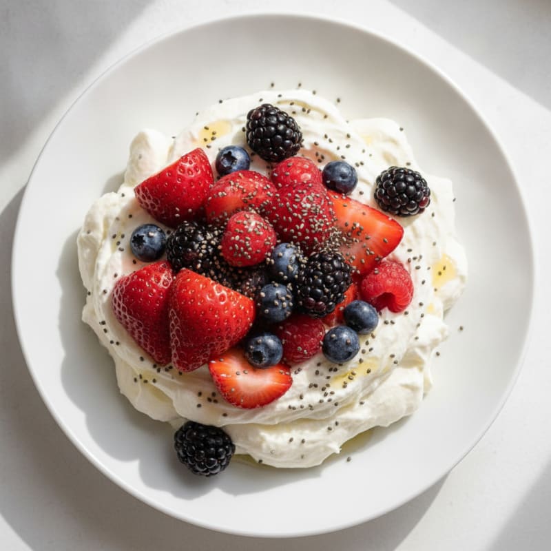 Silky Greek Yogurt Protein Pudding with Mixed Berries