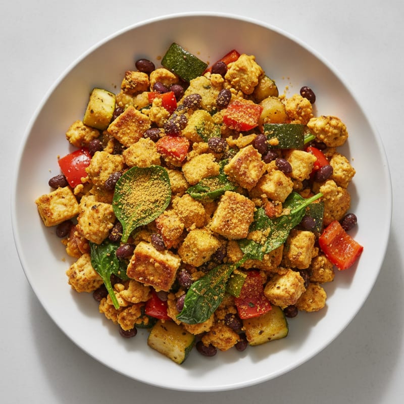 Hearty Tofu Scramble with Roasted Vegetables