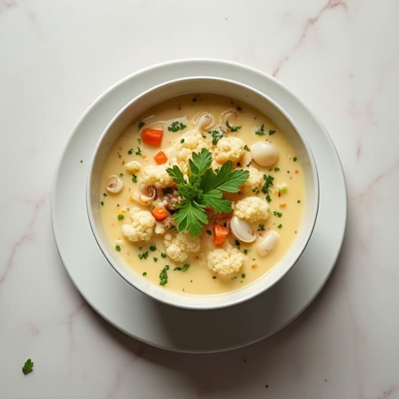 Creamy Cauliflower Clam Chowder
