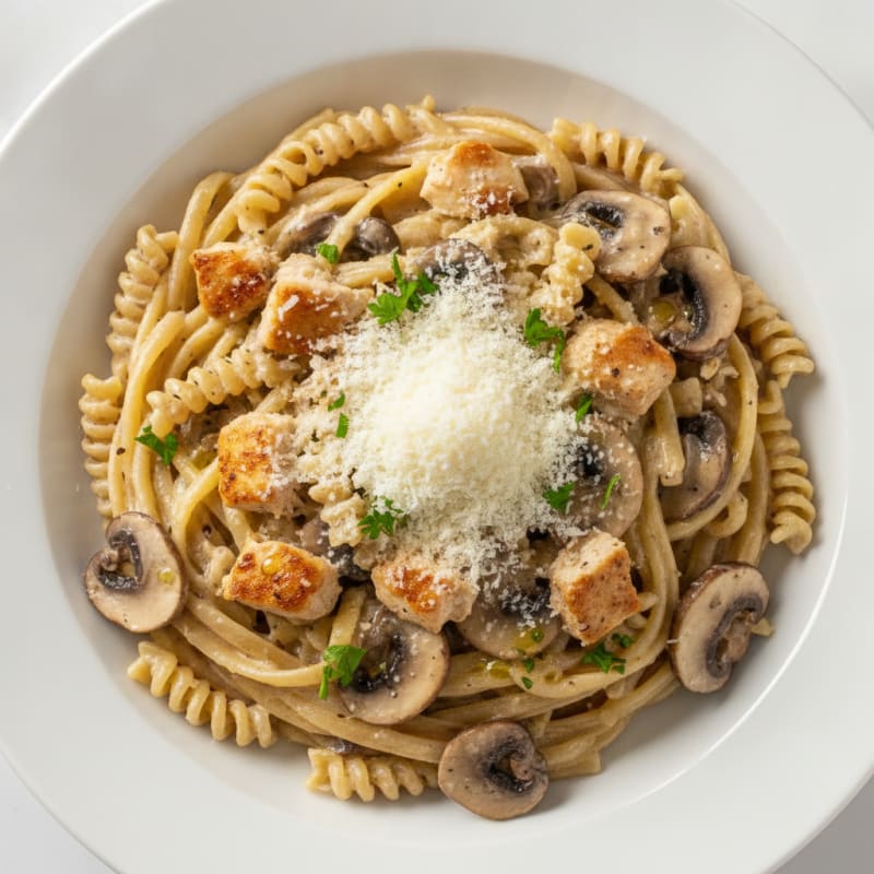 Truffle Mushroom Linguine with Parmesan