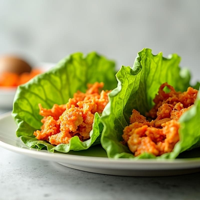 Shredded Buffalo Chicken Lettuce Wraps
