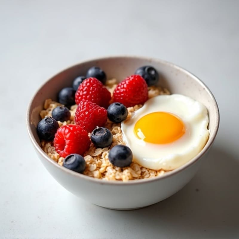 Egg White Oatmeal with Greek Yogurt and Fresh Berries
