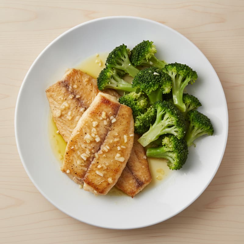 Pan-Seared Tilapia with Steamed Broccoli