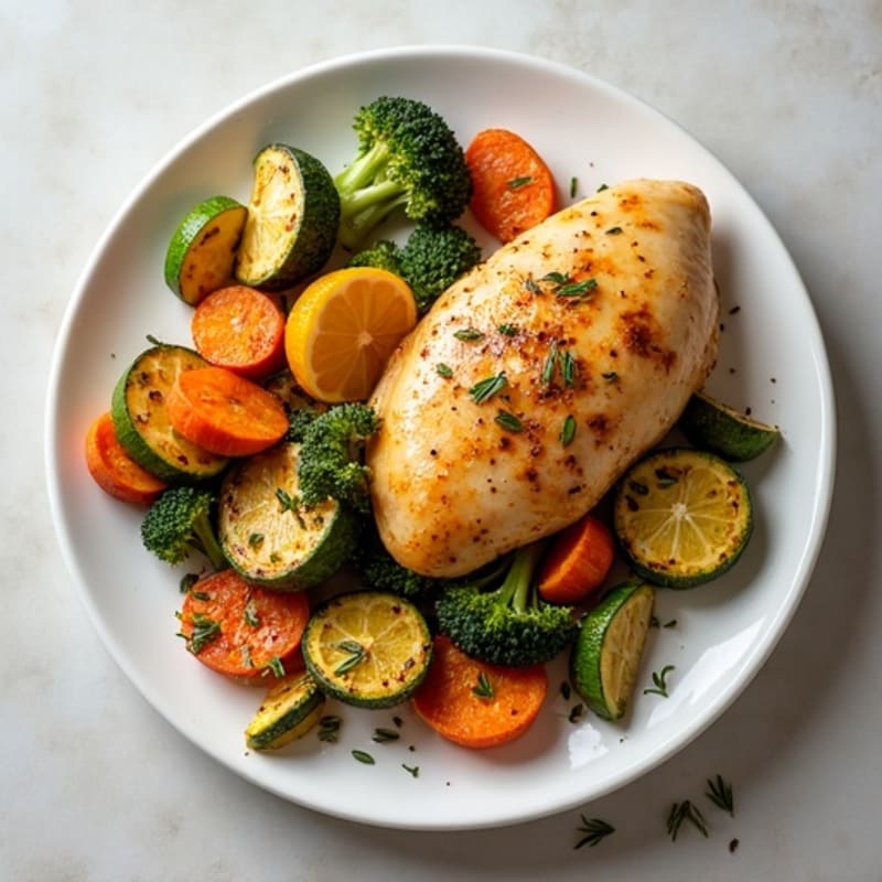 Lemon-Herb Roasted Chicken with Crispy Vegetables