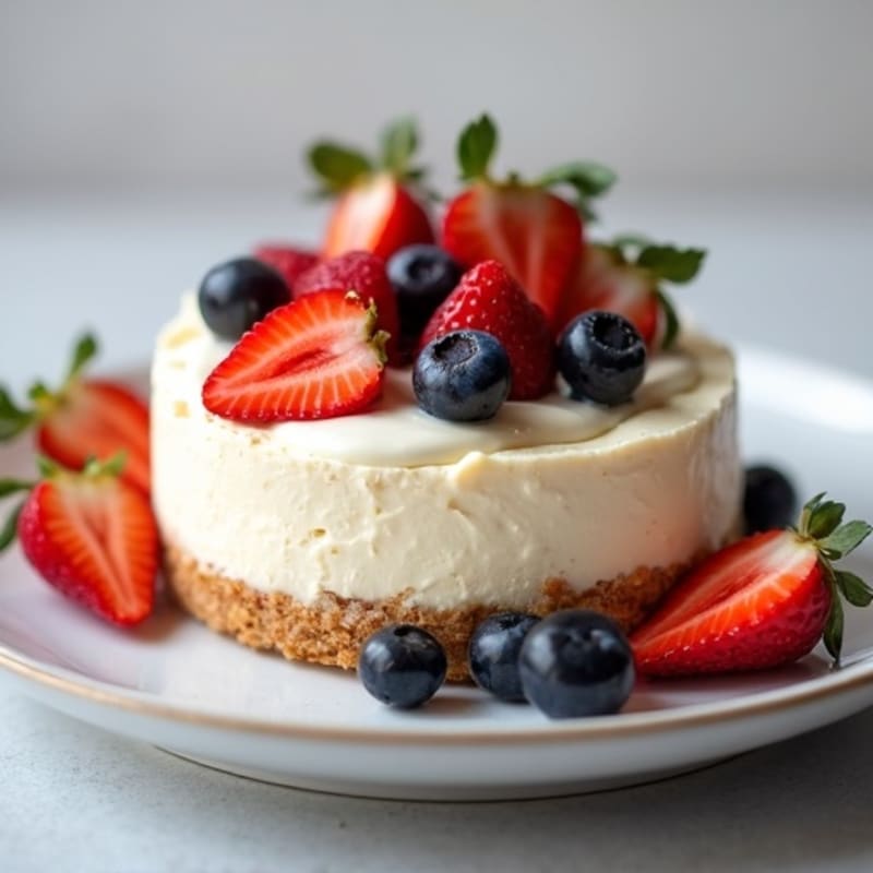 Silky Protein Cheesecake with Fresh Berries