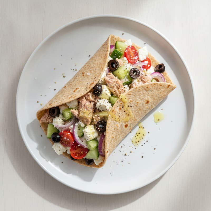 Mediterranean Tuna Salad Wrap
