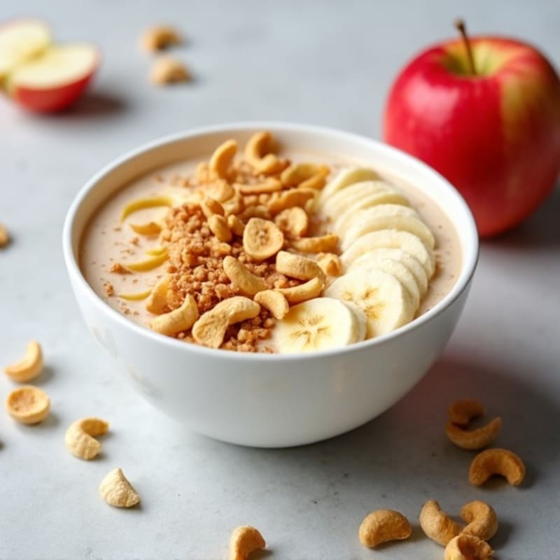 Creamy High-Protein Apple Banana Smoothie Bowl with Crunchy Cashews