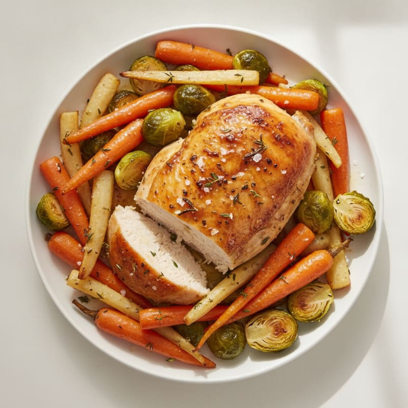 Garlic Herb Roasted Chicken with Root Vegetables