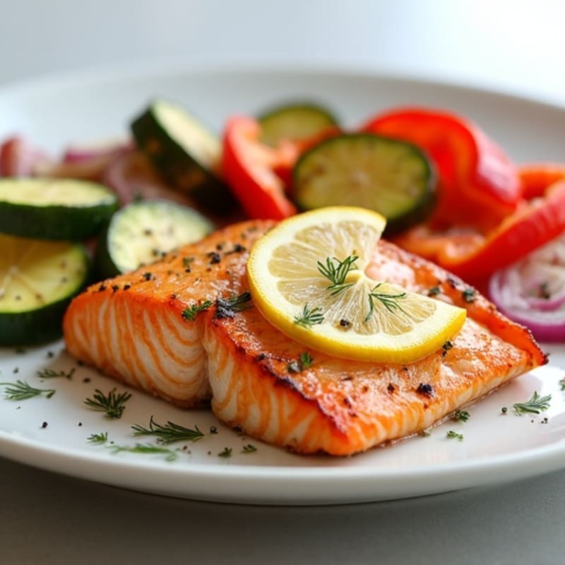 Lemon Herb Grilled Salmon with Roasted Vegetables