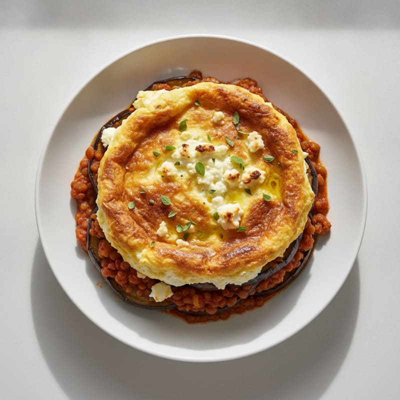 Vegetarian Moussaka with Eggplant and Lentils
