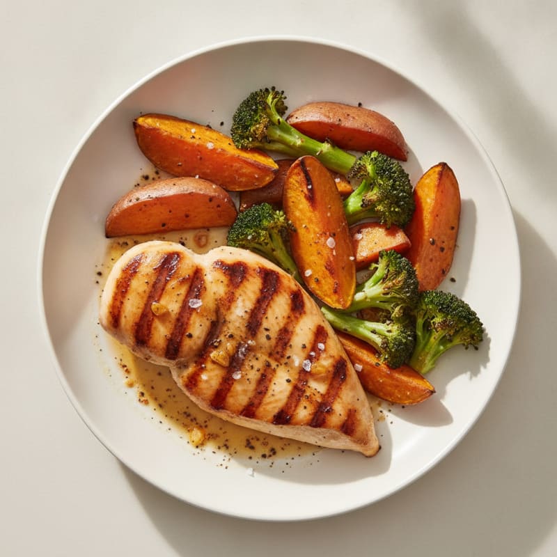 Grilled Chicken with Roasted Sweet Potatoes