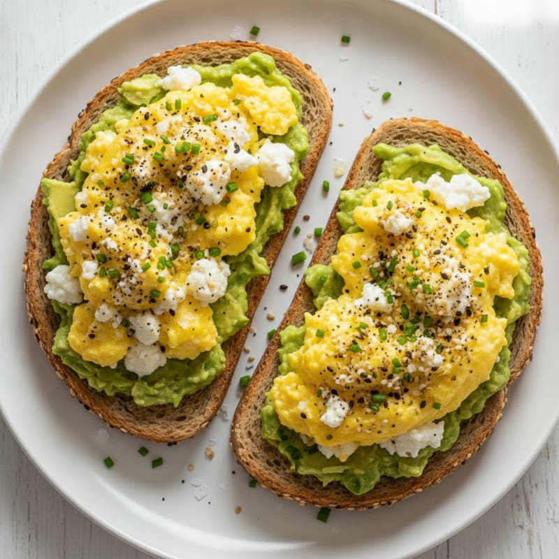 High-Protein Avocado Toast with Scrambled Eggs