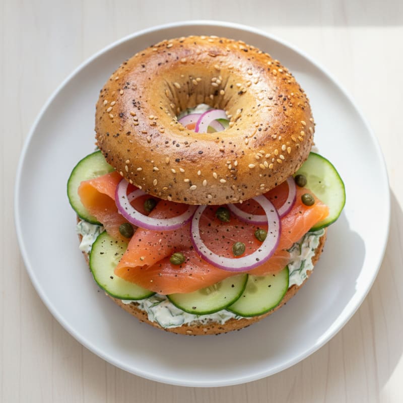 Smoked Salmon Everything Bagel
