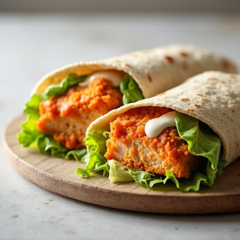 Crispy Buffalo Chicken Wrap with Creamy Ranch
