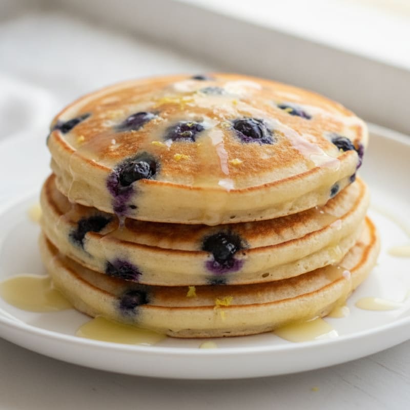 Blueberry Ricotta Pancakes with Lemon Zest