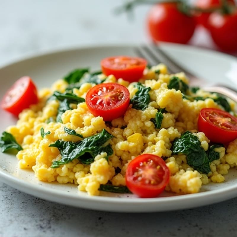 Fluffy Egg and Spinach Scramble