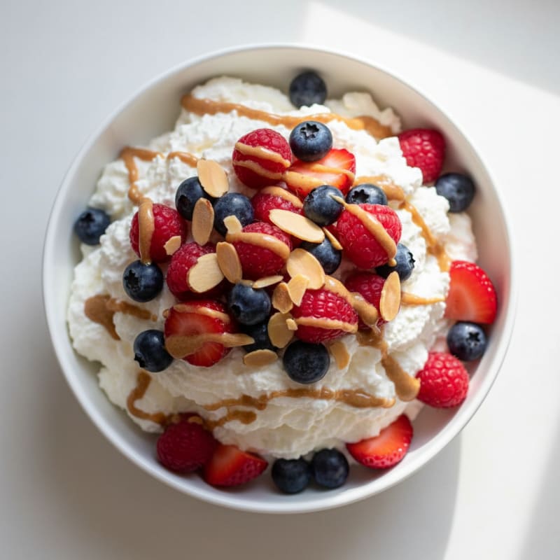 Greek Yogurt Protein Mousse with Mixed Berries