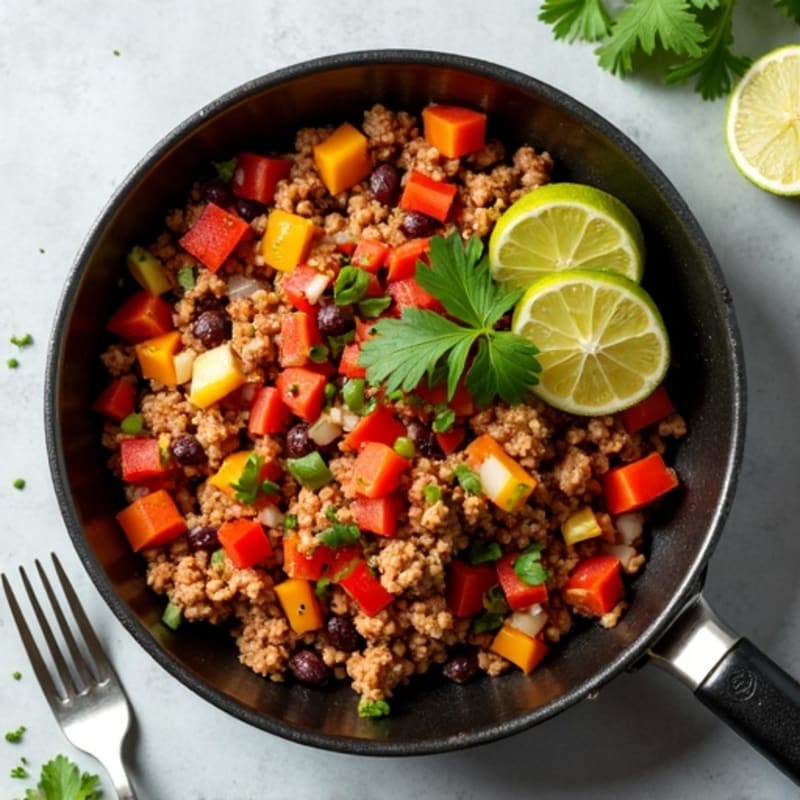 Seasoned Ground Turkey Taco Skillet with Fresh Salsa