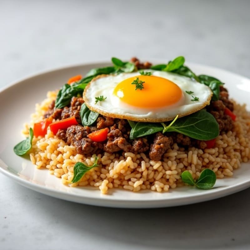 Savory Lean Beef Mince with Fluffy Brown Rice