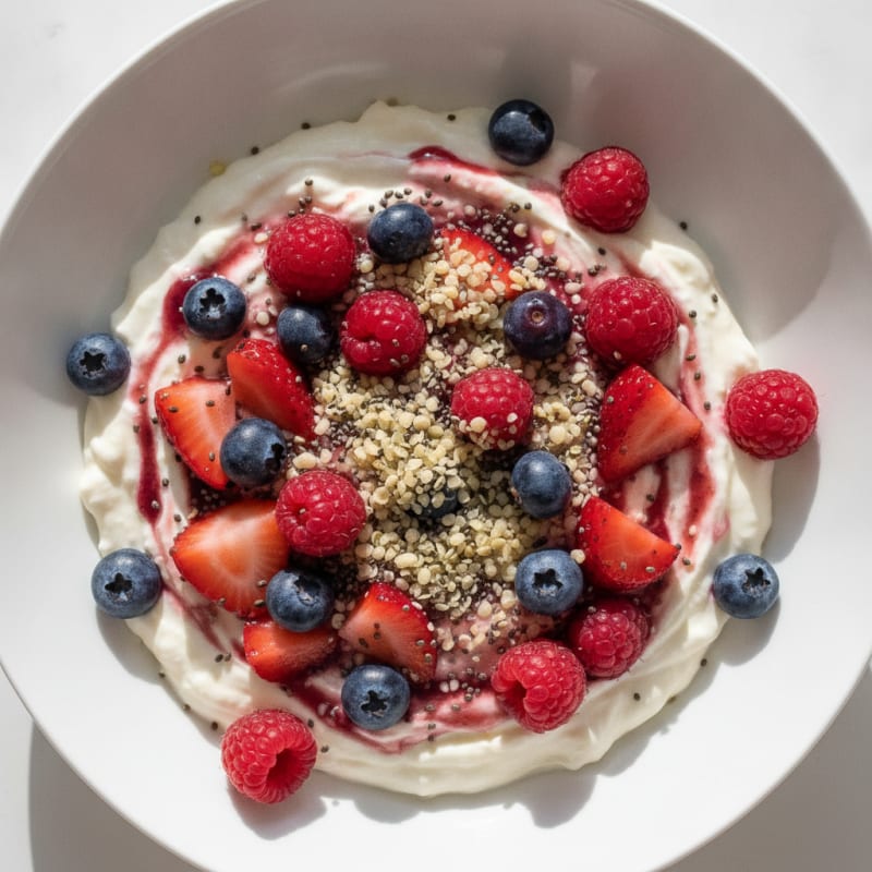 Creamy Greek Yogurt Protein Pudding with Berries