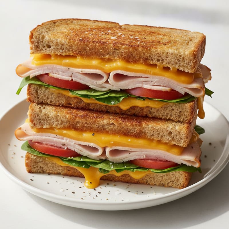Triple-Decker Grilled Cheese Sandwich