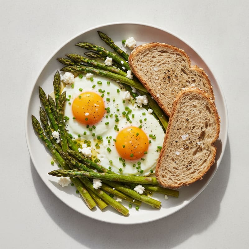Baked Eggs with Roasted Asparagus