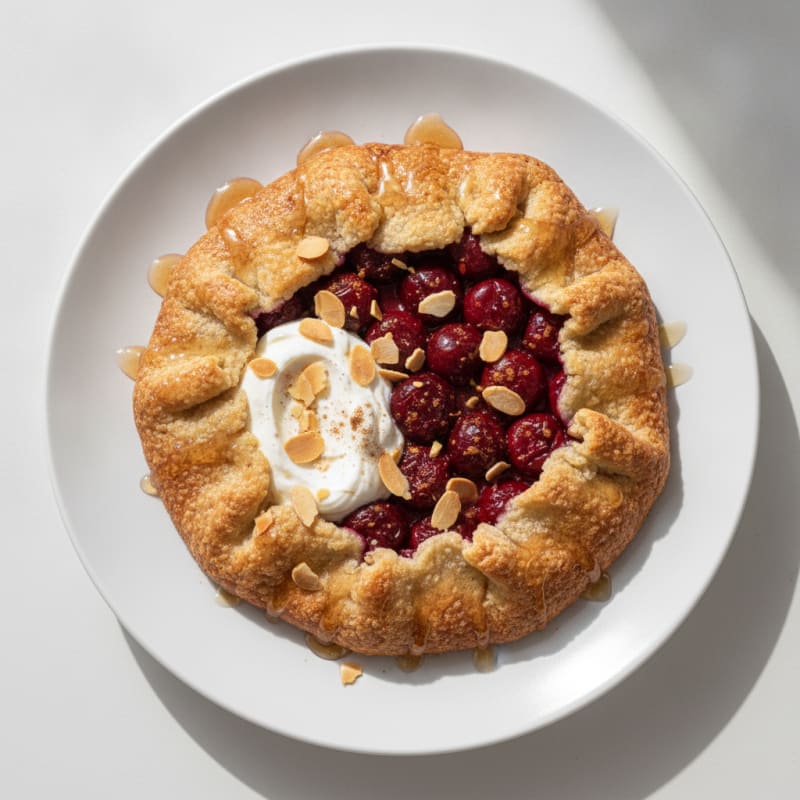 Cherry Almond Galette with Honey Glaze