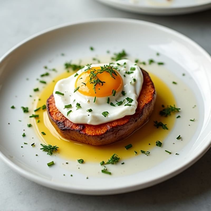 Crispy-Skinned Sweet Potato with Greek Yogurt and Herbs