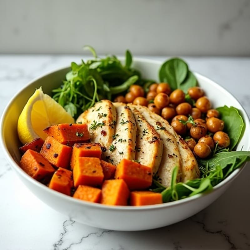 Herb-Roasted Chicken and Sweet Potato Power Bowl