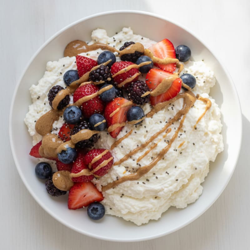 Silky Greek Yogurt Protein Mousse with Mixed Fruit